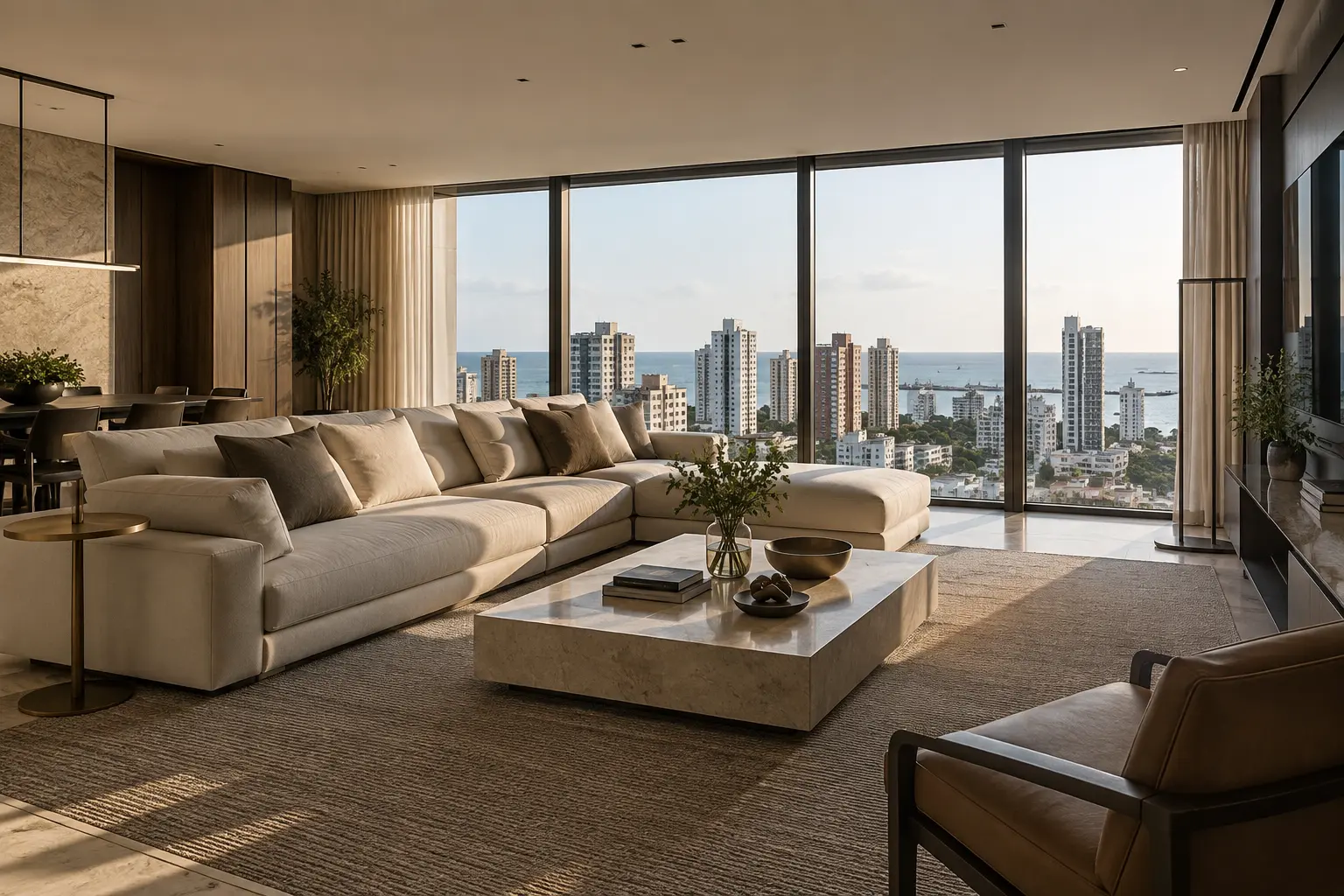 Sala de apartamento contemporâneo de alto padrão